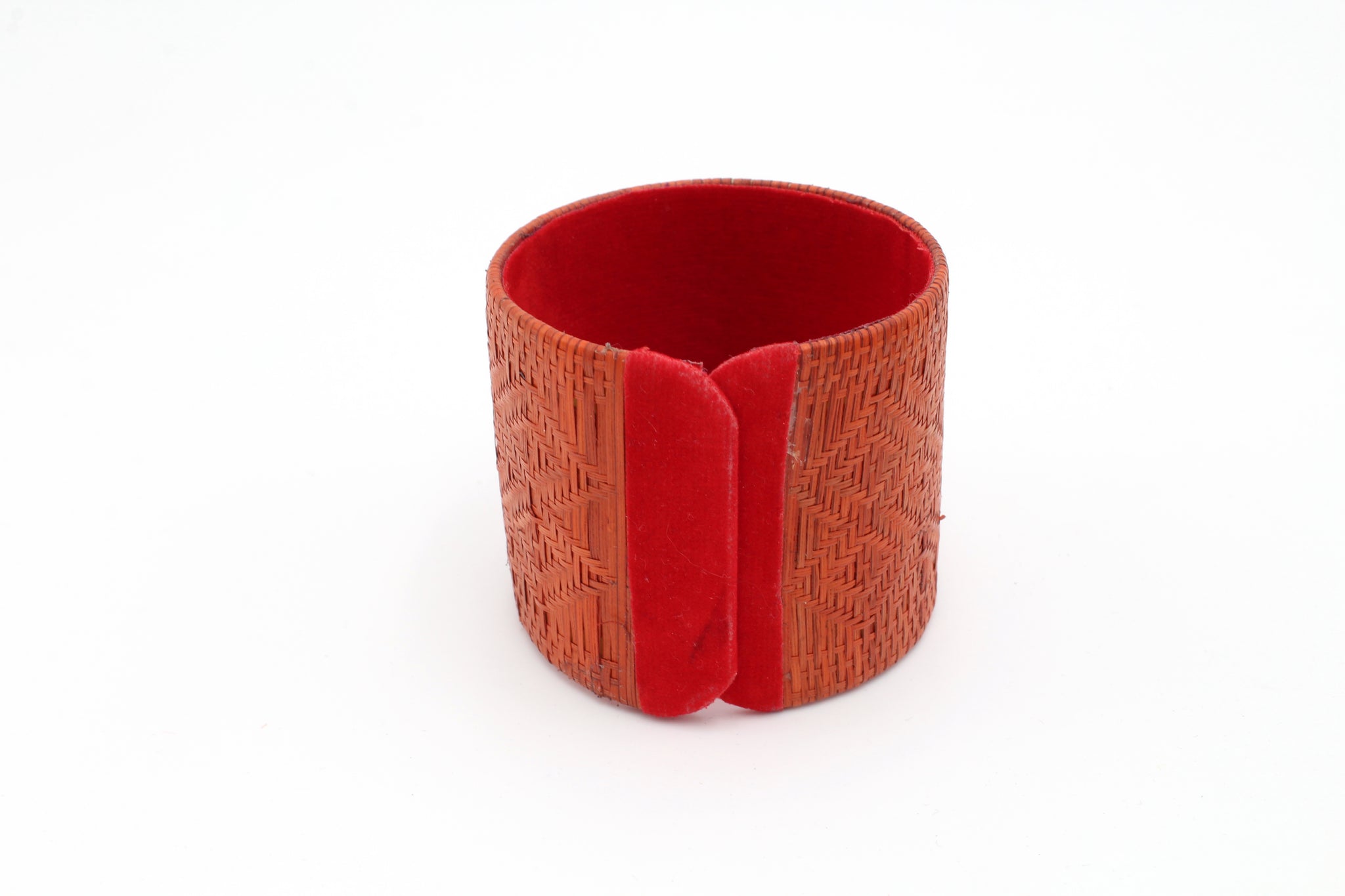 Deep Orange on Orange - Large Cuff Caña Flecha Bracelet