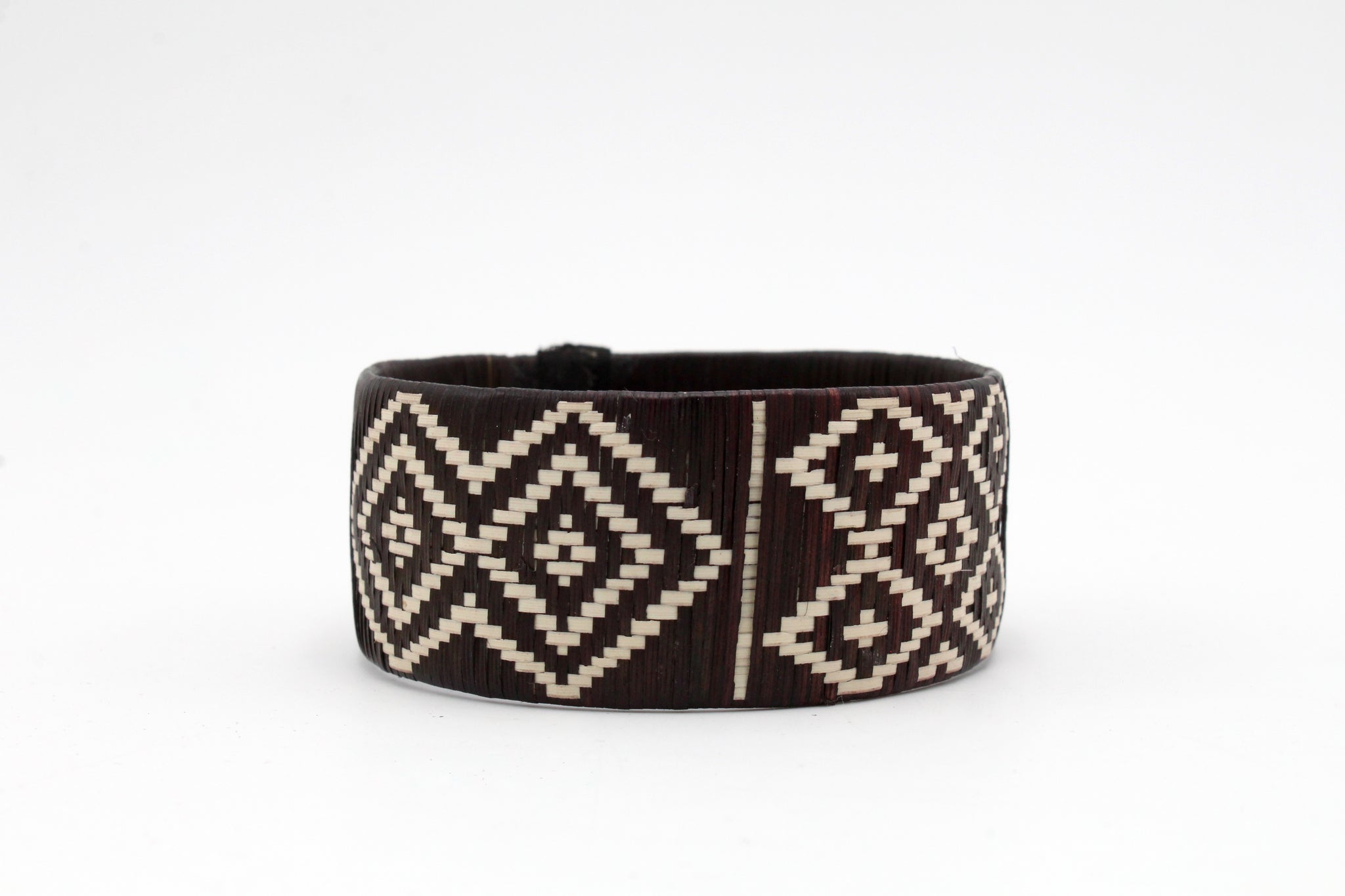 Black and White Geometric Style - Medium Cuff Caña Flecha Bracelets (Set of Three)