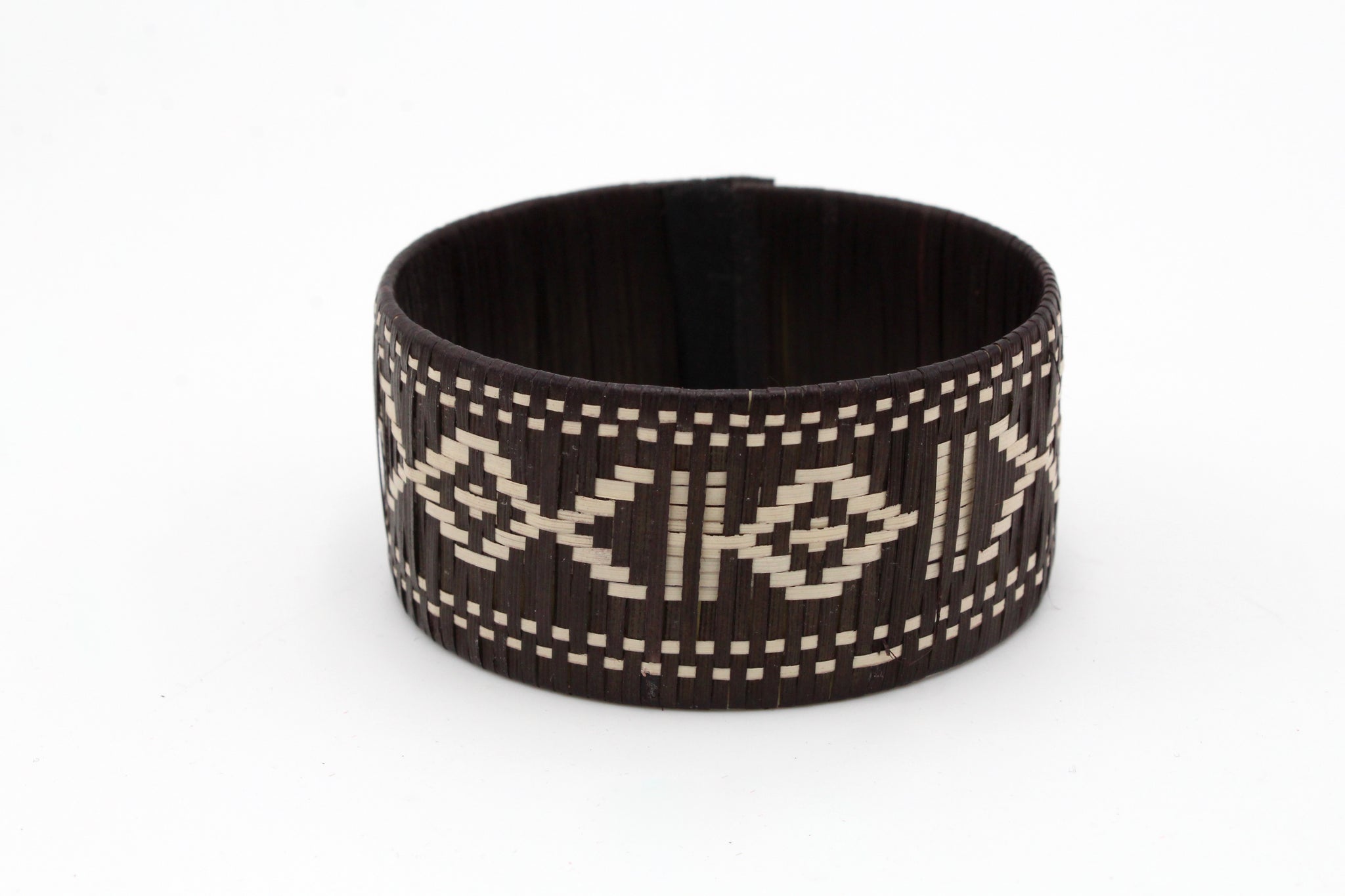 Black and White Geometric Style - Medium Cuff Caña Flecha Bracelets (Set of Three)