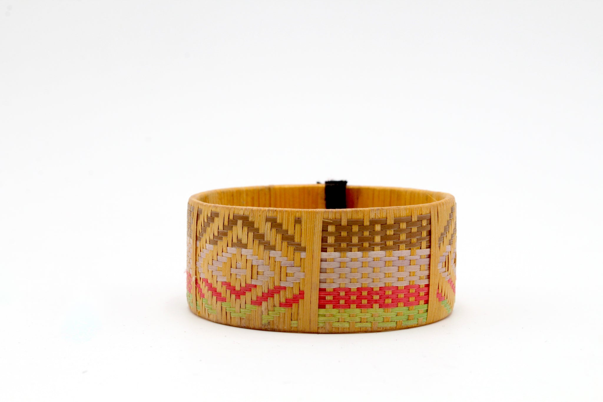 Yellow with Diamonds and Checkers - Medium Cuff Caña Flecha Bracelet