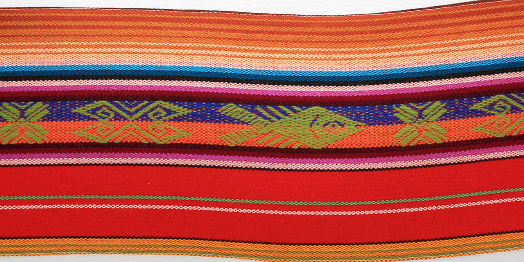 El Mar Pillow Collection: Red and Brown Multi-Color Small Lumbar with Green Fish and Red Tassels