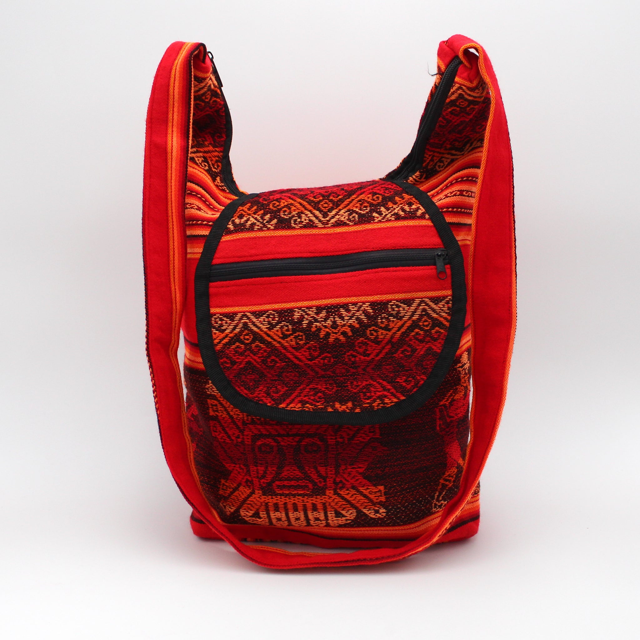 Aguayo Crossbody Bag - Incan Orange and Red