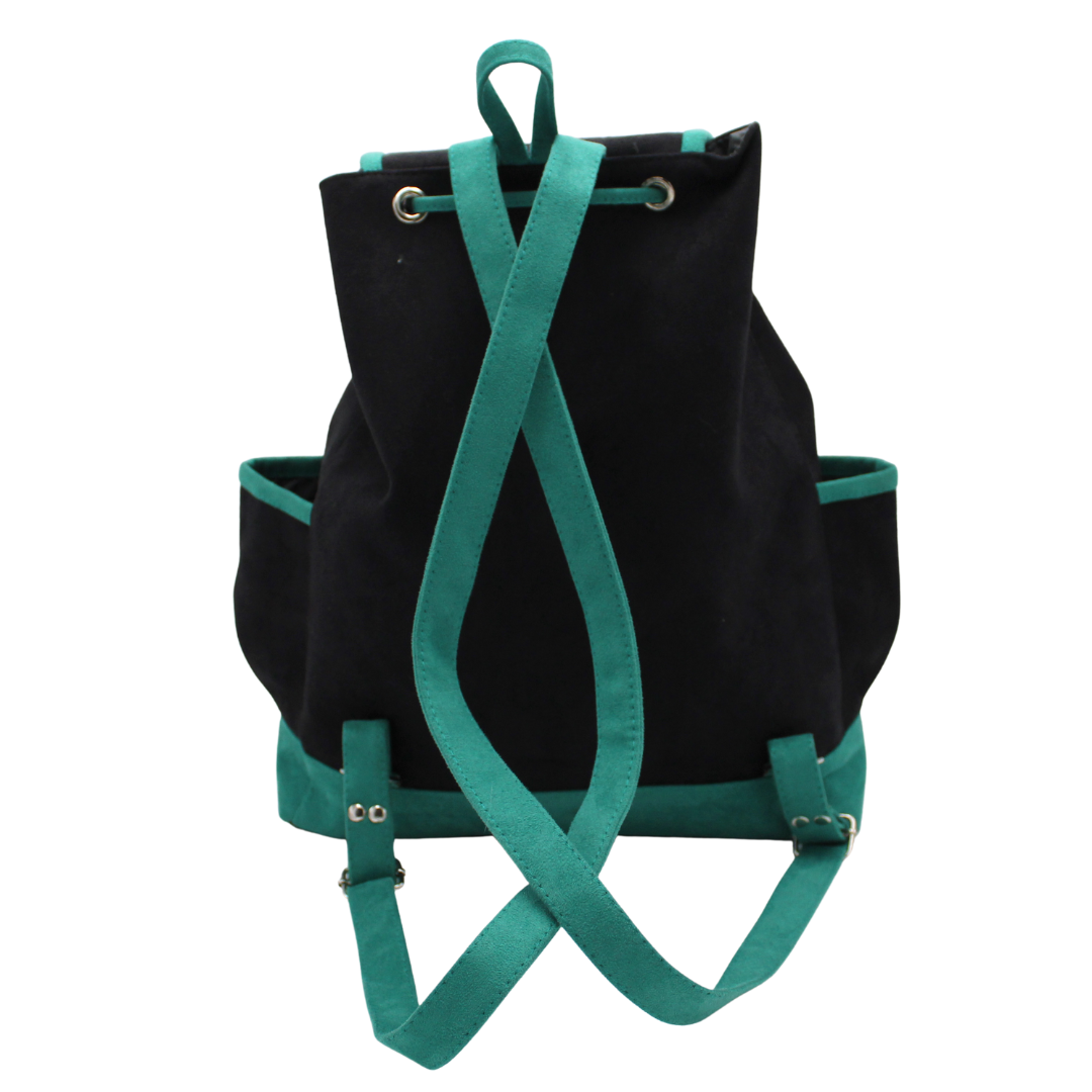 Ayacucho Suede Backpack Black and Teal