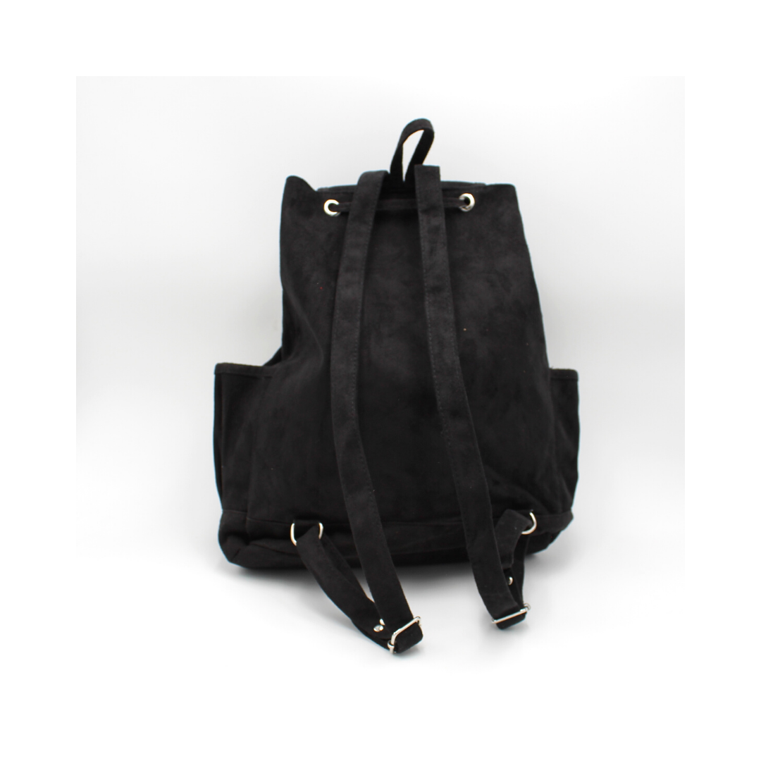 Black suede backpack hot sale