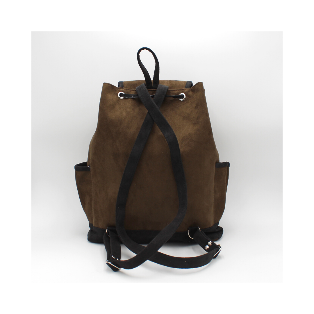 Leather and suede sales backpack