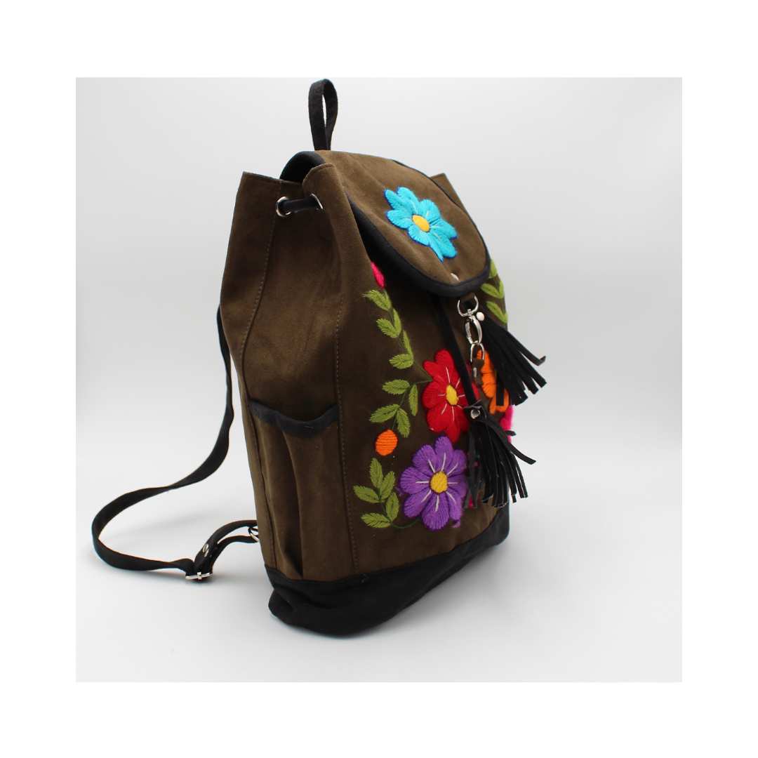 Ayacucho Suede Backpack Olive Brown