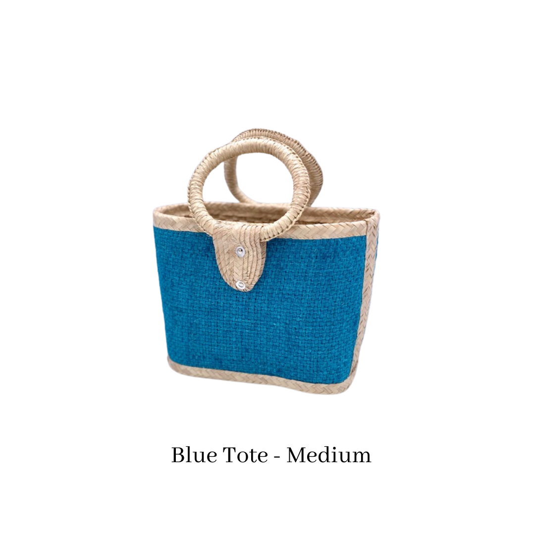 Mexican Straw Tote - Azul