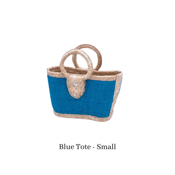 Mexican Straw Tote - Azul