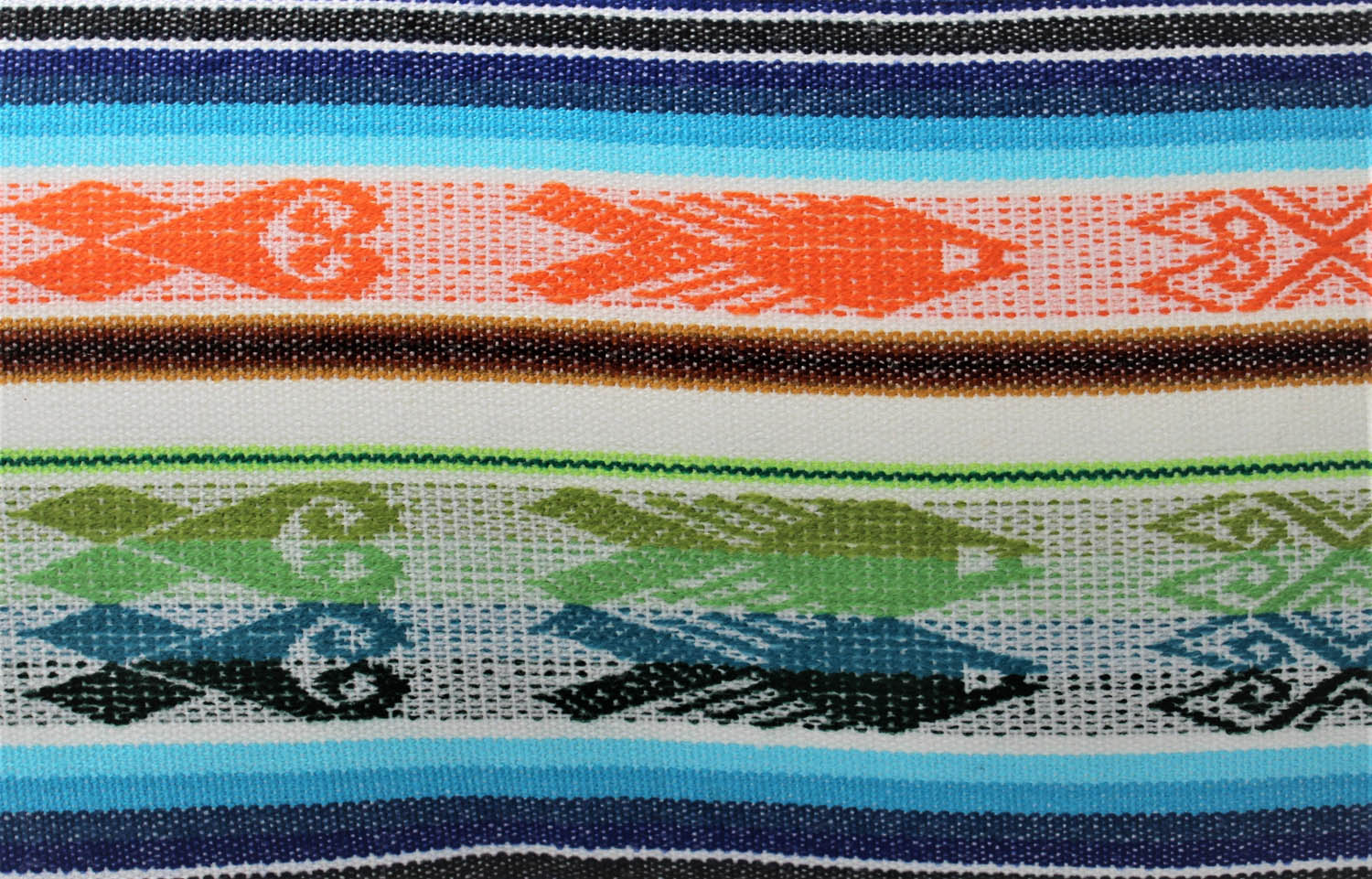 El Mar Pillow Collection: Rainbow Stripes with Fish and Orange Tassels