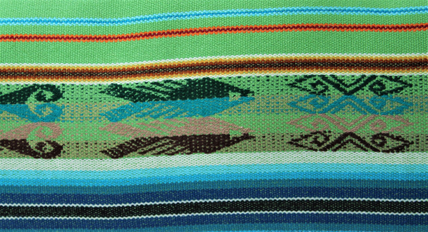 El Mar Pillow Collection: Green and Teal Multi-Color Stripes with Fish and Orange Tassels