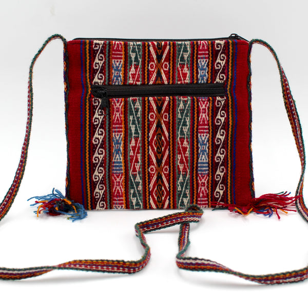 Small Chuspa Crossbody - Red with Multicolor patterns